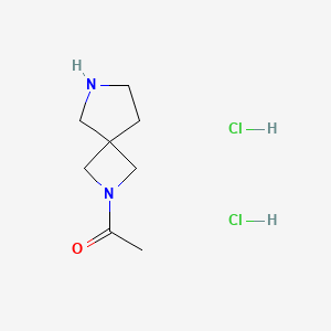 molecular formula C8H16Cl2N2O B2764589 1-(2,7-Diazaspiro[3.4]octan-2-yl)ethanone;dihydrochloride CAS No. 2416233-67-3