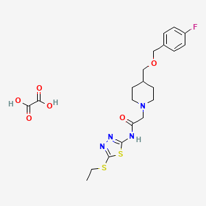 N-(5-(ethylthio)-1,3,4-thiadiazol-2-yl)-2-(4-(((4-fluorobenzyl)oxy)methyl)piperidin-1-yl)acetamide oxalate