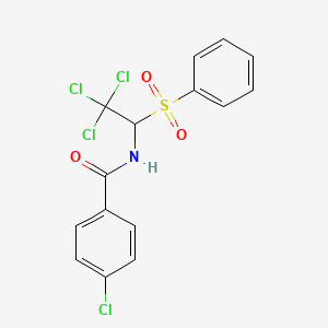 N-[1-(benzenesulfonyl)-2,2,2-trichloroethyl]-4-chlorobenzamide