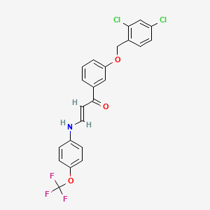 (E)-1-{3-[(2,4-dichlorobenzyl)oxy]phenyl}-3-[4-(trifluoromethoxy)anilino]-2-propen-1-one