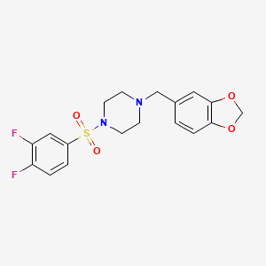 molecular formula C18H18F2N2O4S B2764624 哌嗪 CAS No. 618393-73-0