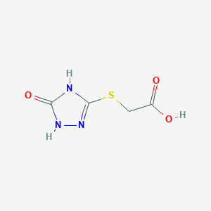 molecular formula C4H5N3O3S B2764630 [(5-oxo-4,5-dihydro-1H-1,2,4-triazol-3-yl)sulfanyl]acetic acid CAS No. 141956-66-3
