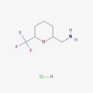 molecular formula C7H13ClF3NO B2764652 [6-(Trifluoromethyl)oxan-2-yl]methanamine hydrochloride CAS No. 2126163-16-2