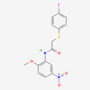 2-(4-fluorophenyl)sulfanyl-N-(2-methoxy-5-nitrophenyl)acetamide