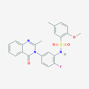 N-(2-fluoro-5-(2-methyl-4-oxoquinazolin-3(4H)-yl)phenyl)-2-methoxy-5-methylbenzenesulfonamide