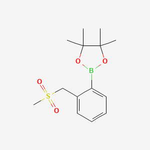 molecular formula C14H21BO4S B2764657 2-[2-(Methanesulfonylmethyl)phenyl]-4,4,5,5-tetramethyl-1,3,2-dioxaborolane CAS No. 2377611-00-0