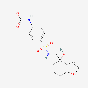methyl (4-(N-((4-hydroxy-4,5,6,7-tetrahydrobenzofuran-4-yl)methyl)sulfamoyl)phenyl)carbamate