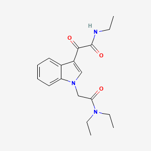 molecular formula C18H23N3O3 B2764663 2-[1-[2-(diethylamino)-2-oxoethyl]indol-3-yl]-N-ethyl-2-oxoacetamide CAS No. 872843-76-0