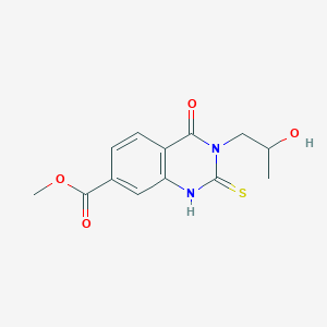 molecular formula C13H14N2O4S B2764670 Methyl 3-(2-hydroxypropyl)-2-mercapto-4-oxo-3,4-dihydroquinazoline-7-carboxylate CAS No. 790681-61-7