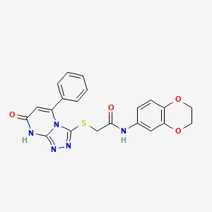 N-(2,3-dihydro-1,4-benzodioxin-6-yl)-2-[(7-oxo-5-phenyl-7,8-dihydro[1,2,4]triazolo[4,3-a]pyrimidin-3-yl)thio]acetamide