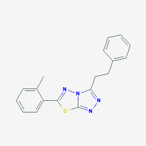 molecular formula C18H16N4S B276468 6-(2-Methylphenyl)-3-(2-phenylethyl)[1,2,4]triazolo[3,4-b][1,3,4]thiadiazole 