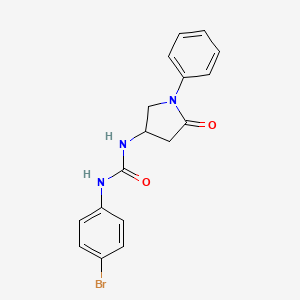 molecular formula C17H16BrN3O2 B2764682 1-(4-Bromophenyl)-3-(5-oxo-1-phenylpyrrolidin-3-yl)urea CAS No. 894006-95-2
