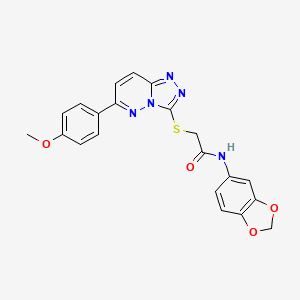 N-(benzo[d][1,3]dioxol-5-yl)-2-((6-(4-methoxyphenyl)-[1,2,4]triazolo[4,3-b]pyridazin-3-yl)thio)acetamide