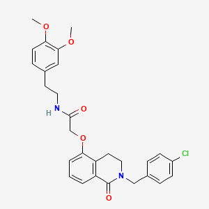 2-[[2-[(4-chlorophenyl)methyl]-1-oxo-3,4-dihydroisoquinolin-5-yl]oxy]-N-[2-(3,4-dimethoxyphenyl)ethyl]acetamide