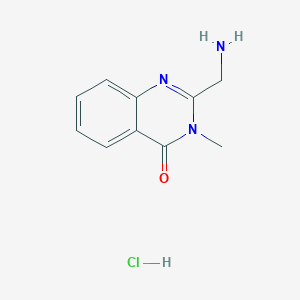 molecular formula C10H12ClN3O B2764692 2-(Aminomethyl)-3-methyl-3,4-dihydroquinazolin-4-one hydrochloride CAS No. 1417638-34-6