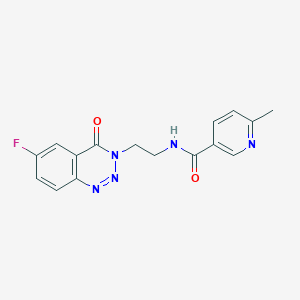 N-(2-(6-fluoro-4-oxobenzo[d][1,2,3]triazin-3(4H)-yl)ethyl)-6-methylnicotinamide