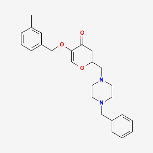 2-[(4-Benzylpiperazin-1-yl)methyl]-5-[(3-methylphenyl)methoxy]pyran-4-one