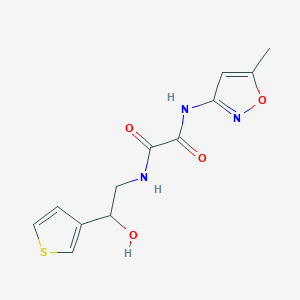 molecular formula C12H13N3O4S B2764711 N1-(2-hydroxy-2-(thiophen-3-yl)ethyl)-N2-(5-methylisoxazol-3-yl)oxalamide CAS No. 1251545-10-4