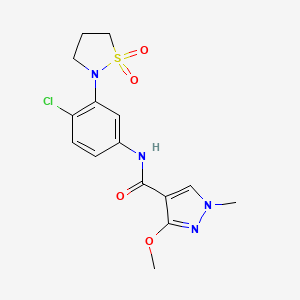 N-(4-chloro-3-(1,1-dioxidoisothiazolidin-2-yl)phenyl)-3-methoxy-1-methyl-1H-pyrazole-4-carboxamide
