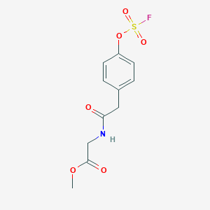 molecular formula C11H12FNO6S B2764714 Methyl 2-[[2-(4-fluorosulfonyloxyphenyl)acetyl]amino]acetate CAS No. 2411241-74-0