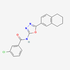 molecular formula C19H16ClN3O2 B2764716 3-氯-N-[5-(5,6,7,8-四氢萘-2-基)-1,3,4-噁二唑-2-基]苯甲酰胺 CAS No. 887888-26-8