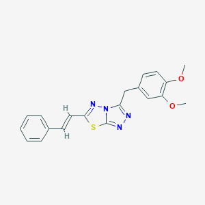 molecular formula C20H18N4O2S B276472 3-(3,4-Dimethoxybenzyl)-6-(2-phenylvinyl)[1,2,4]triazolo[3,4-b][1,3,4]thiadiazole 