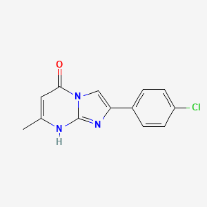 molecular formula C13H10ClN3O B2764722 2-(4-Chlorophenyl)-7-methylimidazo[1,2-a]pyrimidin-5-ol CAS No. 108847-71-8
