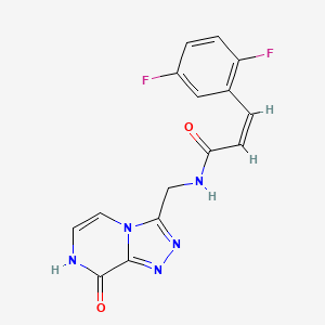 (Z)-3-(2,5-difluorophenyl)-N-((8-hydroxy-[1,2,4]triazolo[4,3-a]pyrazin-3-yl)methyl)acrylamide