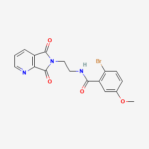 molecular formula C17H14BrN3O4 B2764743 2-溴-N-(2-(5,7-二氧代-5H-嘧啶并[3,4-b]吡啶-6(7H)-基)乙基)-5-甲氧基苯甲酰胺 CAS No. 2034425-51-7