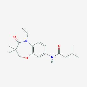 N-(5-ethyl-3,3-dimethyl-4-oxo-2,3,4,5-tetrahydrobenzo[b][1,4]oxazepin-8-yl)-3-methylbutanamide