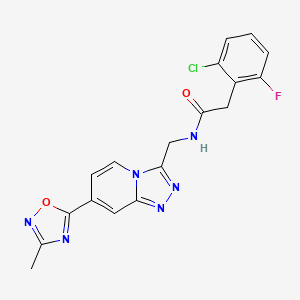 2-(2-chloro-6-fluorophenyl)-N-((7-(3-methyl-1,2,4-oxadiazol-5-yl)-[1,2,4]triazolo[4,3-a]pyridin-3-yl)methyl)acetamide