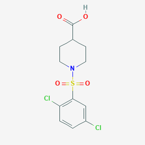 molecular formula C12H13Cl2NO4S B2764752 1-[(2,5-Dichlorophenyl)sulfonyl]piperidine-4-carboxylic acid CAS No. 593261-86-0