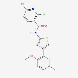 molecular formula C17H13Cl2N3O2S B2764757 2,6-Dichloro-N-[4-(2-methoxy-5-methylphenyl)-1,3-thiazol-2-YL]pyridine-3-carboxamide CAS No. 1825519-36-5
