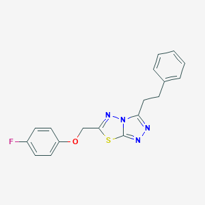 molecular formula C18H15FN4OS B276477 6-[(4-Fluorophenoxy)methyl]-3-(2-phenylethyl)[1,2,4]triazolo[3,4-b][1,3,4]thiadiazole 