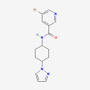 5-bromo-N-[4-(1H-pyrazol-1-yl)cyclohexyl]pyridine-3-carboxamide