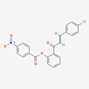 molecular formula C22H14ClNO5 B2764779 2-[(2E)-3-(4-chlorophenyl)prop-2-enoyl]phenyl 4-nitrobenzoate CAS No. 301194-74-1