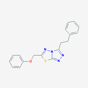 molecular formula C18H16N4OS B276478 6-(Phenoxymethyl)-3-(2-phenylethyl)[1,2,4]triazolo[3,4-b][1,3,4]thiadiazole 