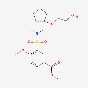 molecular formula C17H25NO7S B2764782 methyl 3-(N-((1-(2-hydroxyethoxy)cyclopentyl)methyl)sulfamoyl)-4-methoxybenzoate CAS No. 2191404-81-4