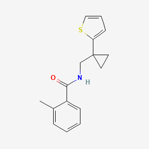 2-methyl-N-((1-(thiophen-2-yl)cyclopropyl)methyl)benzamide