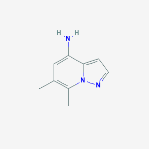 molecular formula C9H11N3 B2764792 6,7-Dimethylpyrazolo[1,5-a]pyridin-4-amine CAS No. 2470440-74-3
