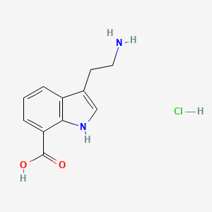 molecular formula C11H13ClN2O2 B2764794 3-(2-Aminoethyl)-1H-indole-7-carboxylic acid;hydrochloride CAS No. 2378507-15-2