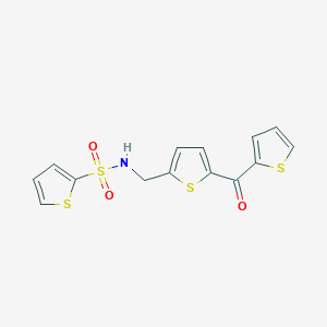 molecular formula C14H11NO3S4 B2764797 N-((5-(thiophene-2-carbonyl)thiophen-2-yl)methyl)thiophene-2-sulfonamide CAS No. 1448078-62-3