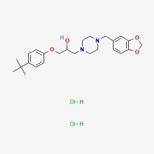 molecular formula C25H36Cl2N2O4 B2764799 1-(4-(苯并[d][1,3]二噁英-5-基甲基)哌嗪-1-基)-3-(4-(叔丁基)苯氧基)丙醇二盐酸盐 CAS No. 473804-66-9