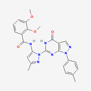 2,3-dimethoxy-N-(3-methyl-1-(4-oxo-1-(p-tolyl)-4,5-dihydro-1H-pyrazolo[3,4-d]pyrimidin-6-yl)-1H-pyrazol-5-yl)benzamide