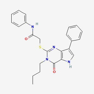 2-((3-butyl-4-oxo-7-phenyl-4,5-dihydro-3H-pyrrolo[3,2-d]pyrimidin-2-yl)thio)-N-phenylacetamide