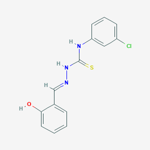 molecular formula C14H12ClN3OS B2764816 2-Hydroxybenzaldehyde N-(3-chlorophenyl)thiosemicarbazone CAS No. 67804-97-1