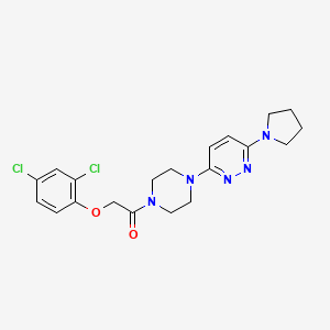 molecular formula C20H23Cl2N5O2 B2764820 2-(2,4-二氯苯氧基)-1-(4-(6-(吡咯烷-1-基)吡啶-3-基)哌嗪-1-基)乙酮 CAS No. 1226435-40-0