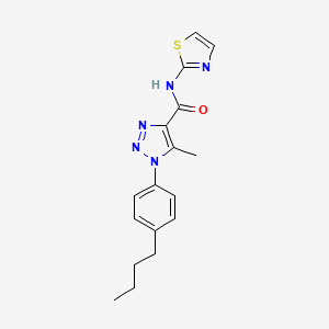 molecular formula C17H19N5OS B2764826 1-(4-butylphenyl)-5-methyl-N-(1,3-thiazol-2-yl)-1H-1,2,3-triazole-4-carboxamide CAS No. 904812-16-4