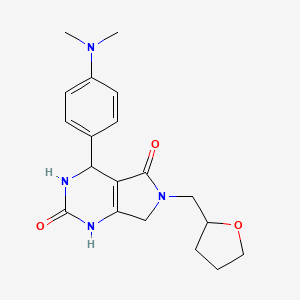 molecular formula C19H24N4O3 B2764829 4-(4-(dimethylamino)phenyl)-6-((tetrahydrofuran-2-yl)methyl)-3,4,6,7-tetrahydro-1H-pyrrolo[3,4-d]pyrimidine-2,5-dione CAS No. 1171487-58-3