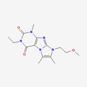 molecular formula C15H21N5O3 B2764838 2-Ethyl-6-(2-methoxyethyl)-4,7,8-trimethylpurino[7,8-a]imidazole-1,3-dione CAS No. 876676-01-6